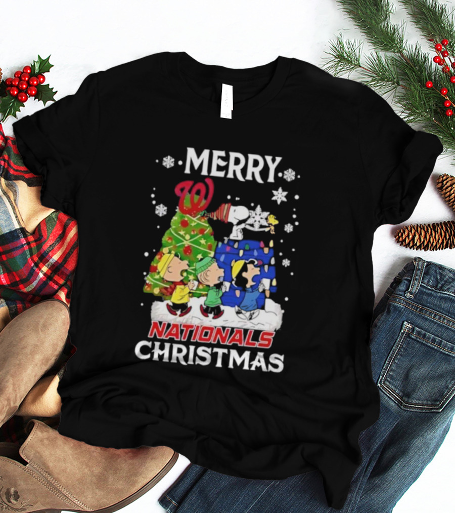 Merry Washington Nationals Christmas Snoopy And Friends T-Shirt