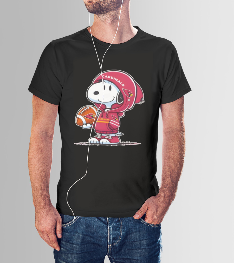 Snoopy Arizona Cardinals Football And Ball T-Shirt