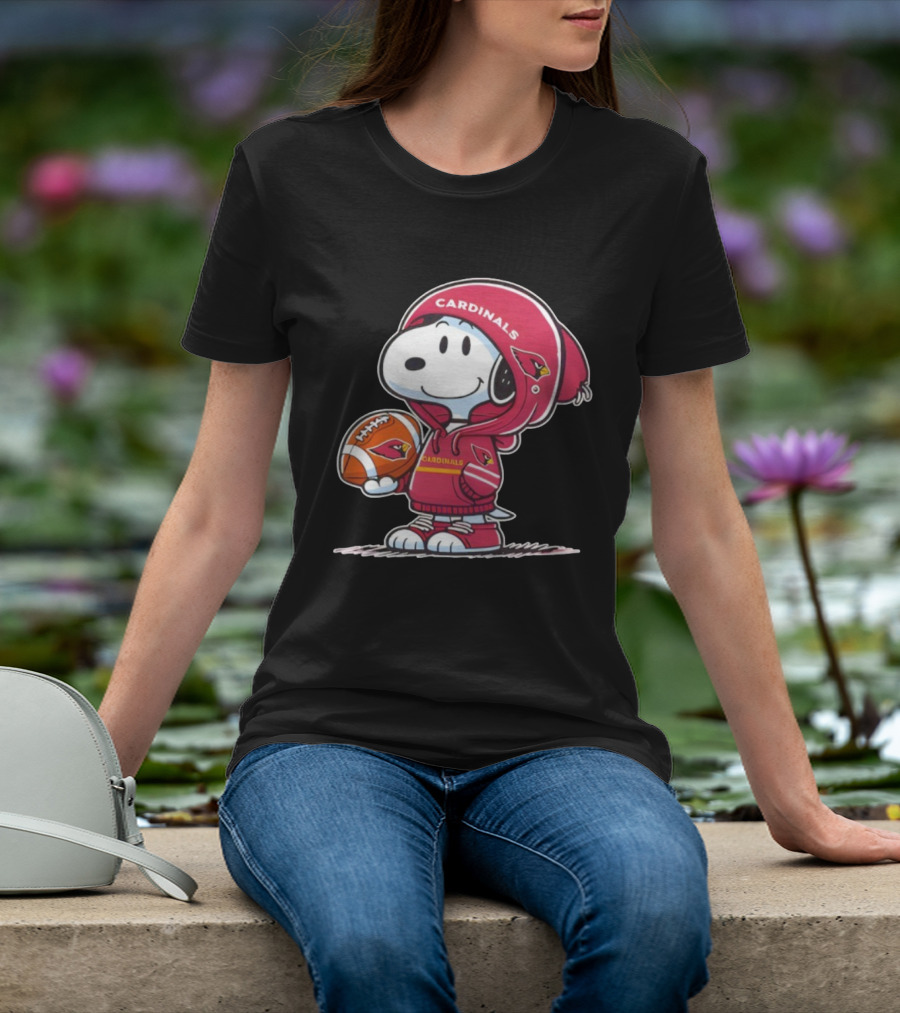 Snoopy Arizona Cardinals Football And Ball T-Shirt