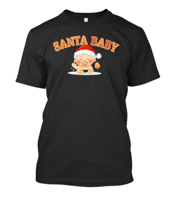 Santa Baby Holiday Infant With Santa Hat And Bell T-Shirt