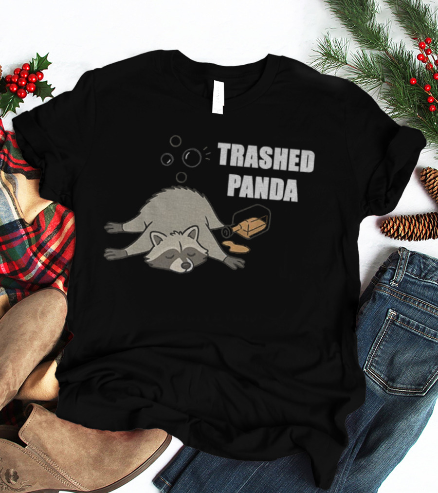 Trashed Panda Raccoon True Story Virginia Liquor Adventure T-Shirt