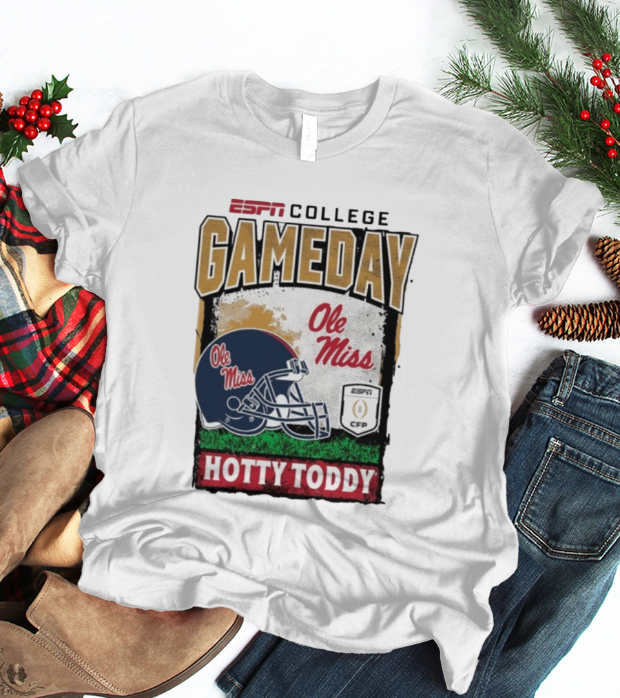 ESPN College Football Gameday Ole Miss Helmet Hotty Toddy CFP T-Shirt