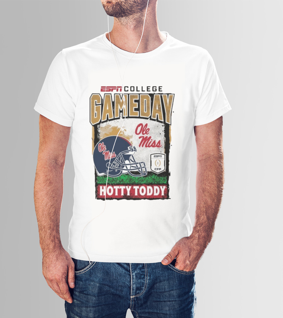 ESPN College Football Gameday Ole Miss Helmet Hotty Toddy CFP T-Shirt
