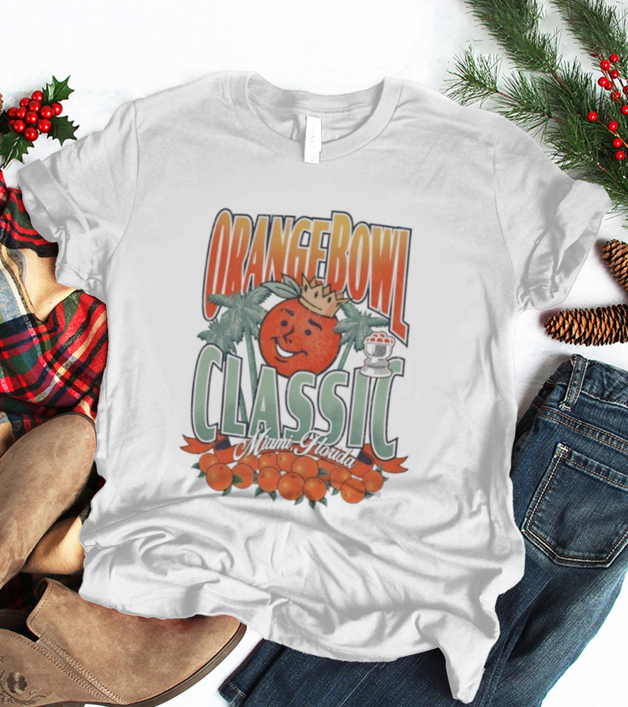 Orange Bowl Classic Miami Crowned Orange Palm Trees Vintage T-Shirt