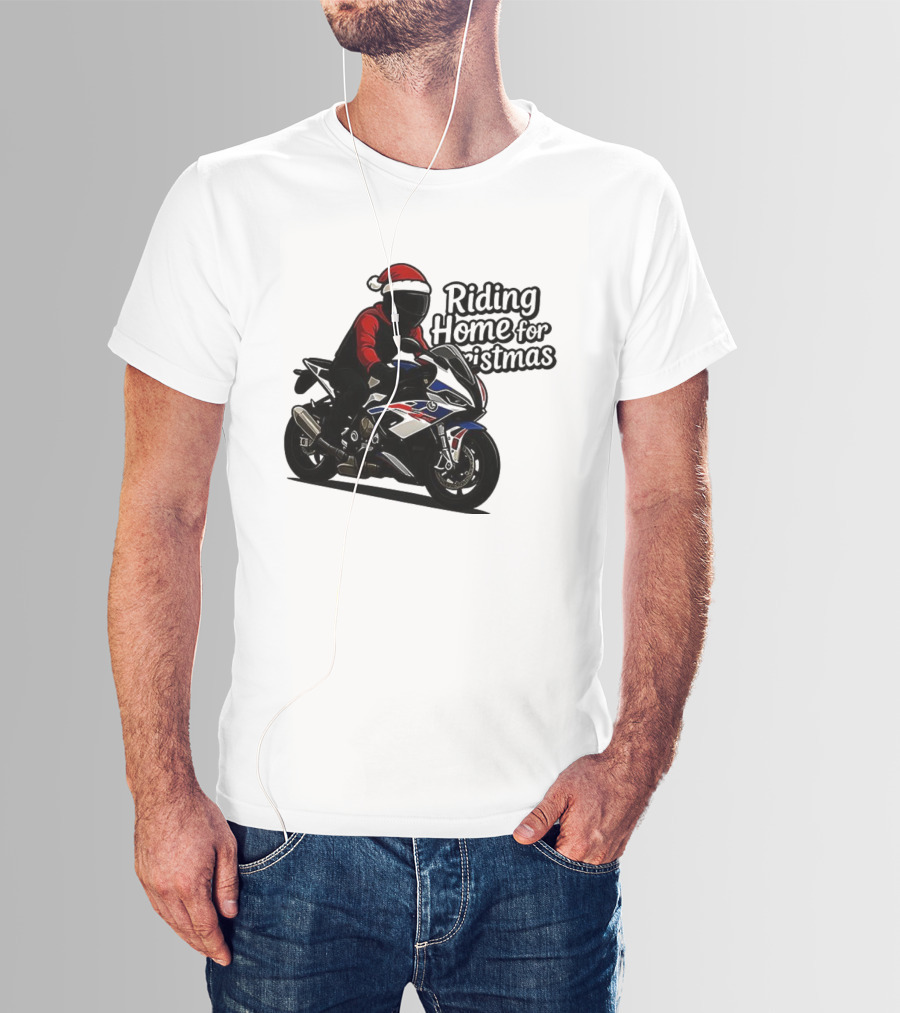 Riding Home For Christmas BMW S1000RR Big Motorbikes T-Shirt