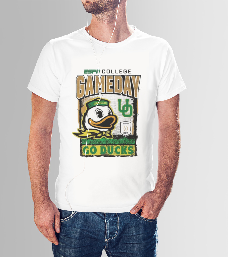 ESPN College Gameday Oregon Ducks UO CFP Go Ducks Mascot T-Shirt