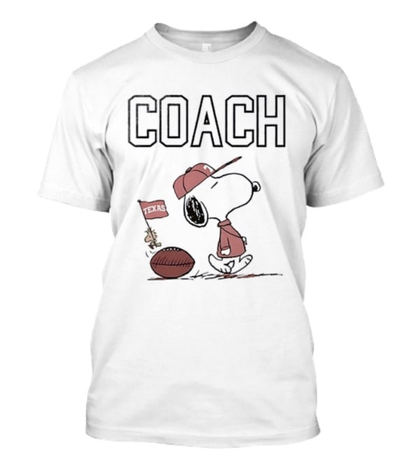 Snoopy Coach Peanuts Woodstock Football Texas Longhorns T-Shirt