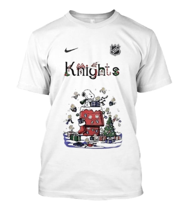 Vegas Golden Knights Peanuts Snoopy Christmas Nike Collaboration T-Shirt