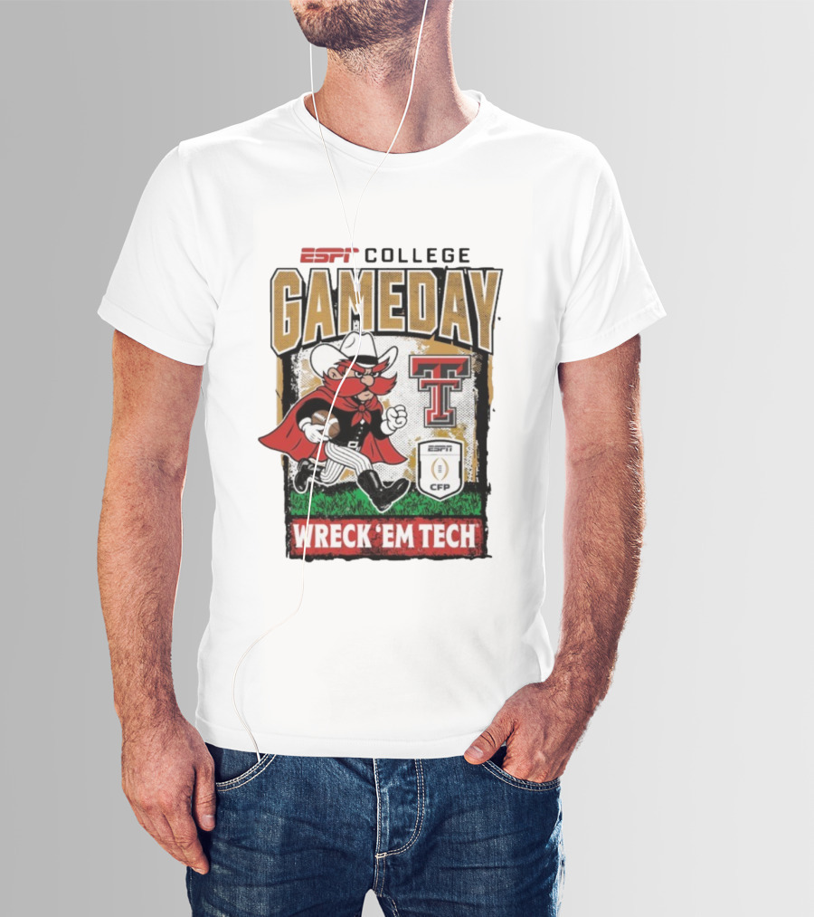 Texas Tech Red Raiders ESPNU College Gameday Wreck 'Em Tech Mascot CFP 2025-2026 T-Shirt