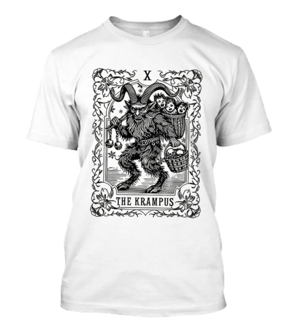 The Krampus Tarot Card X Gothic Occult Christmas Design T-Shirt