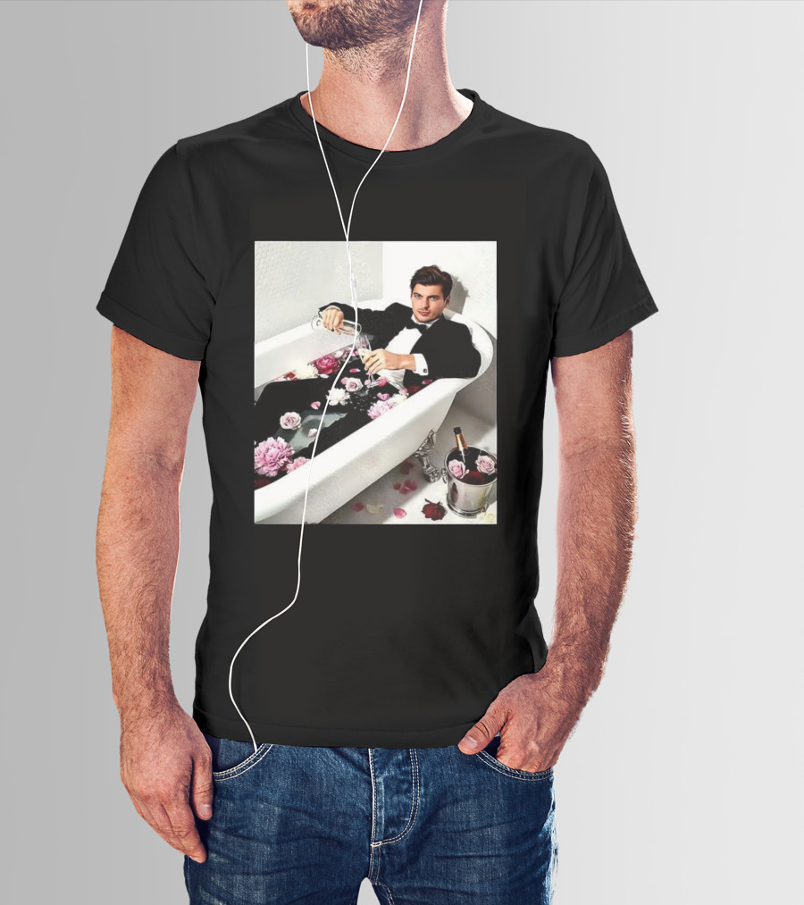 Max Verstappen Oracle Red Bull F1 Elegant Tuxedo Bathtub Roses T-Shirt