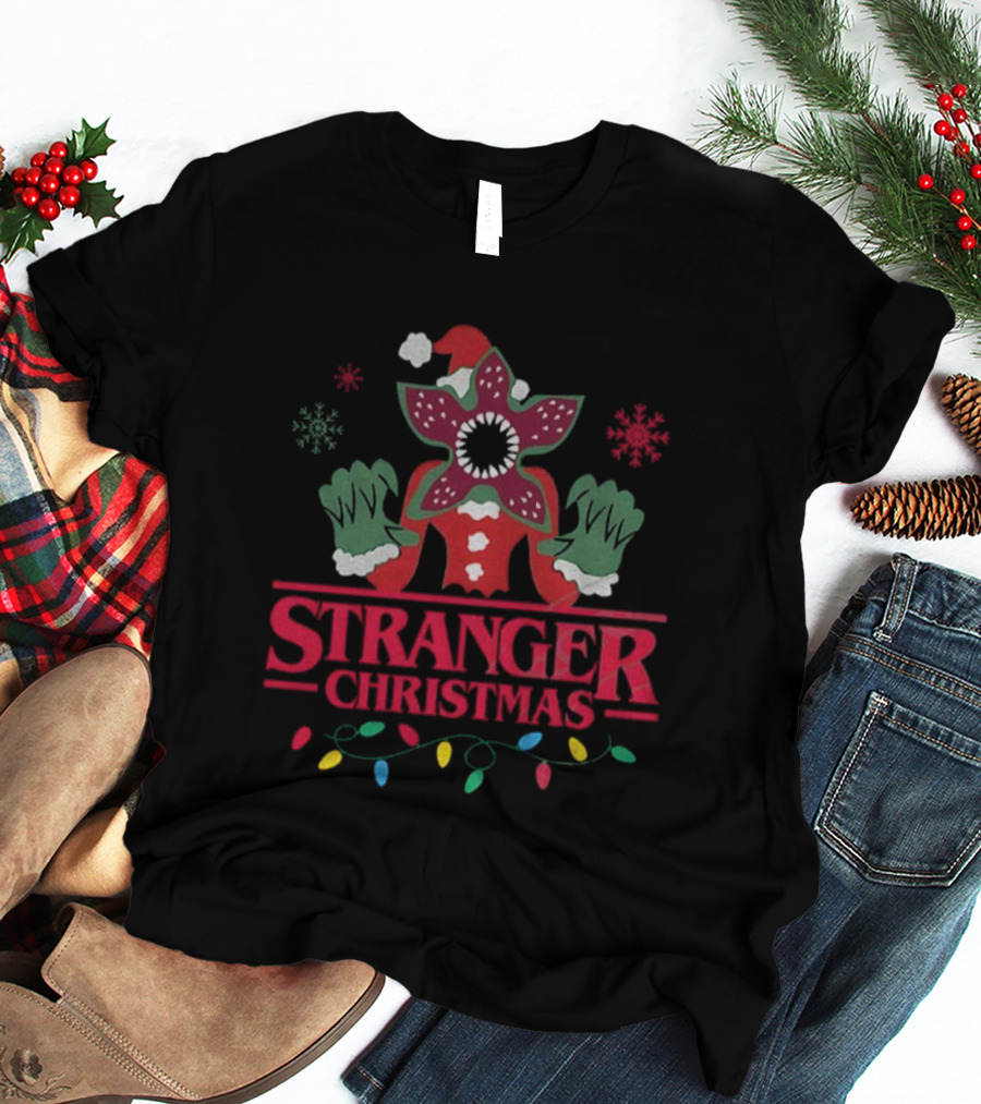 Stranger Creature Santa Suit Merry Christmas Holiday T-Shirt