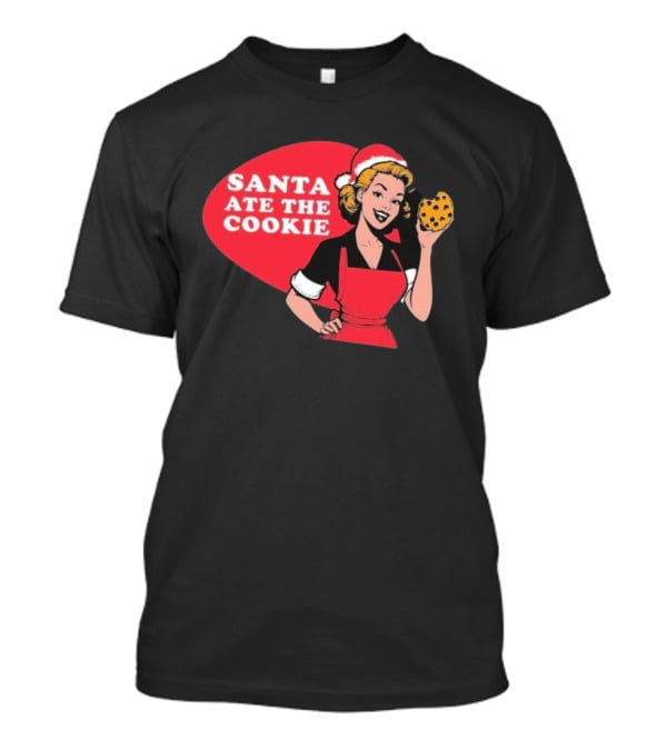 Vintage Santa Ate The Cookie Christmas Retro Humor T-Shirt