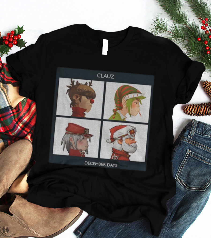 Clauz December Days Christmas Characters Album Cover Parody T-Shirt