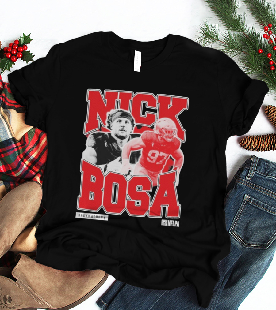 Nick Bosa Dreamathon NFLPA 97 Football Player Portrait T-Shirt