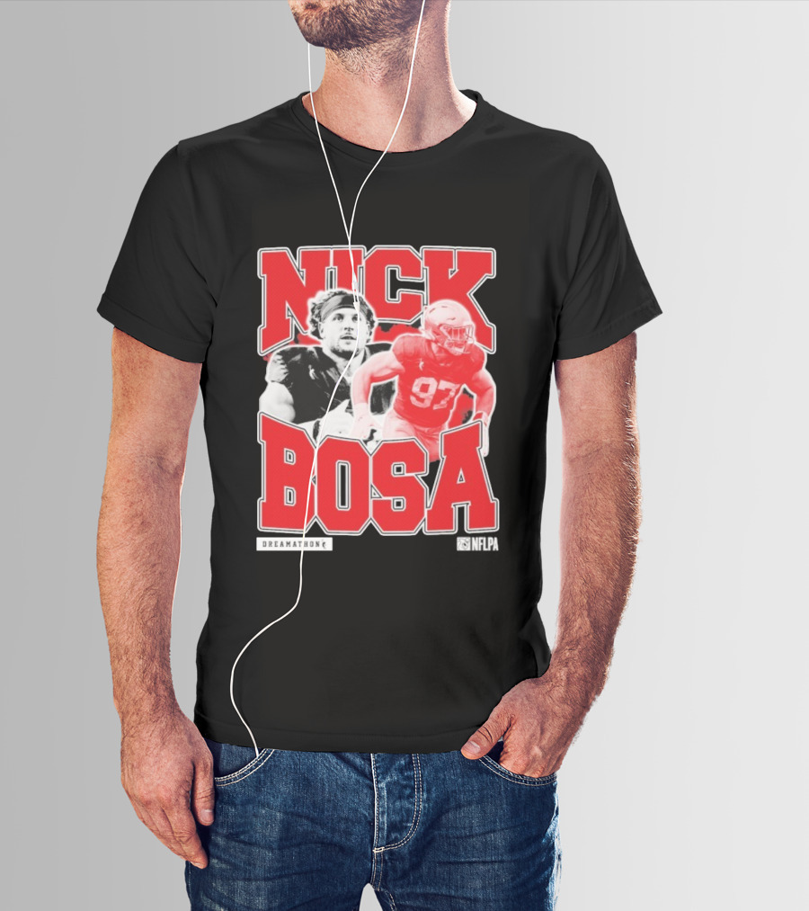 Nick Bosa Dreamathon NFLPA 97 Football Player Portrait T-Shirt