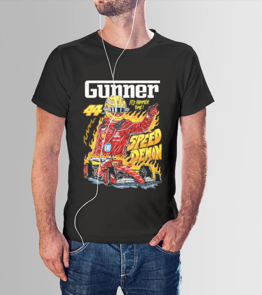 Gunner 44 Speed Demon Lewis Hamilton It's Hammer Time Racing Legend T-Shirt