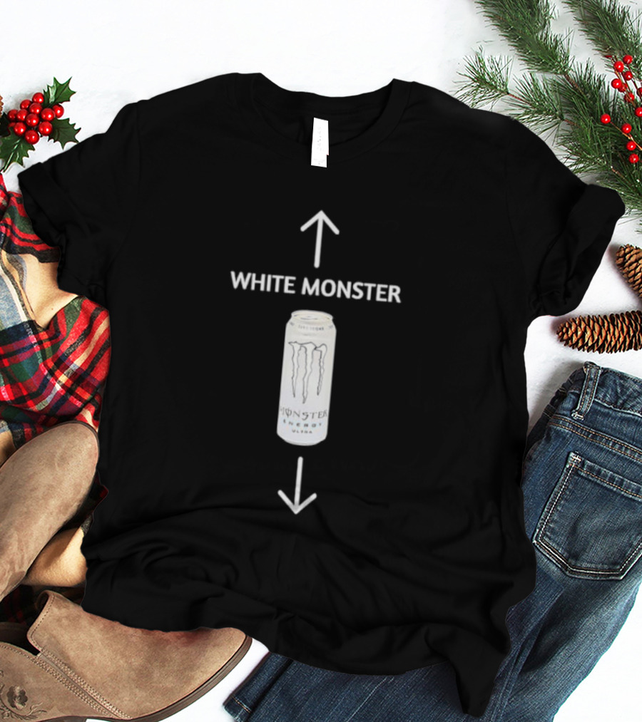 White Monster Energy Drink Can T-Shirt