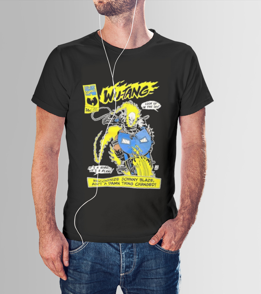 Wu-Tang Ghost Rider Look Up In The Sky WL Super Hero Comics Collab T-Shirt