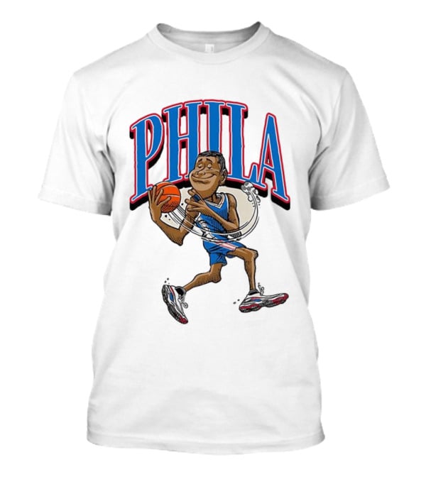 PHILA Basketball Player Cartoon With Ball T-Shirt