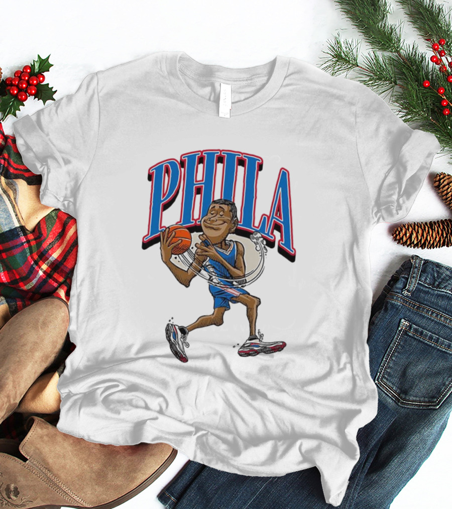 PHILA Basketball Player Cartoon With Ball T-Shirt