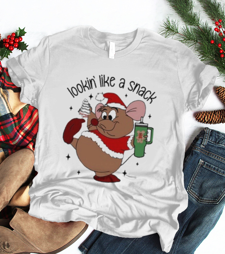 Christmas Cartoon Mouse Lookin' Like A Snack Fat Rat T-Shirt