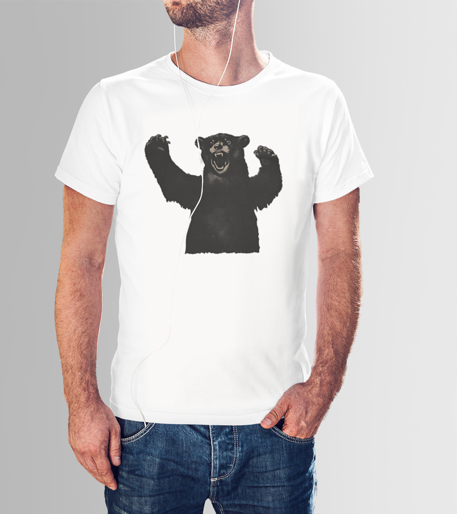Bear Schmidt Fierce Roaring Black Bear Iconic Expression T-Shirt
