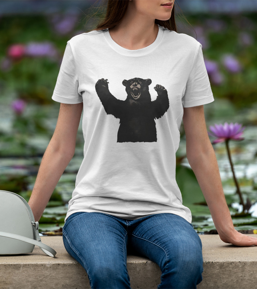 Bear Schmidt Fierce Roaring Black Bear Iconic Expression T-Shirt