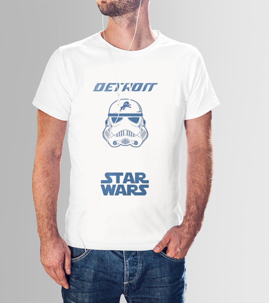 Detroit Lions Stormtrooper Star Wars Collaboration Fan Apparel T-Shirt