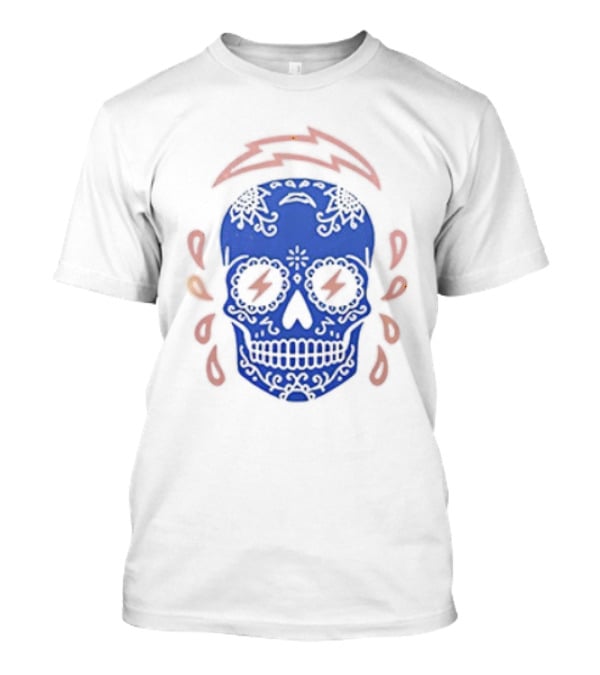 Los Angeles Chargers Puro Chargers Skull Electric Bolt Team Spirit T-Shirt