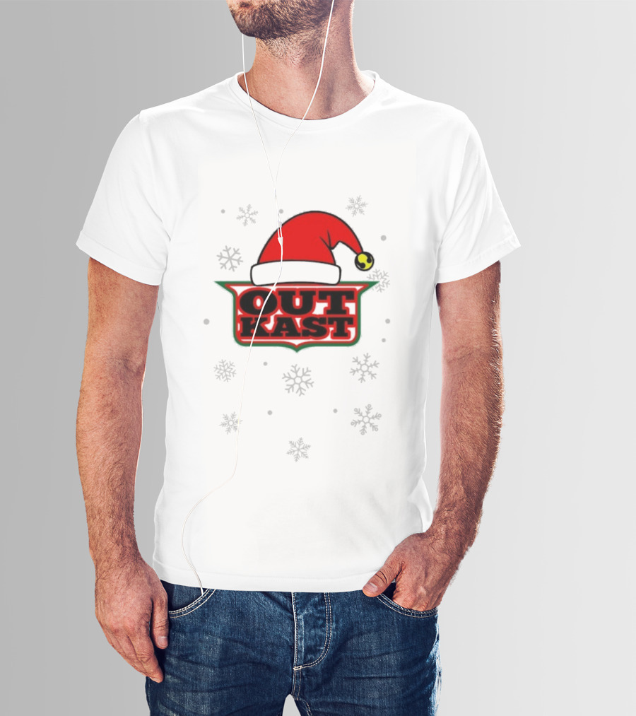 Outkast Christmas Santa Hat Snowflakes T-Shirt