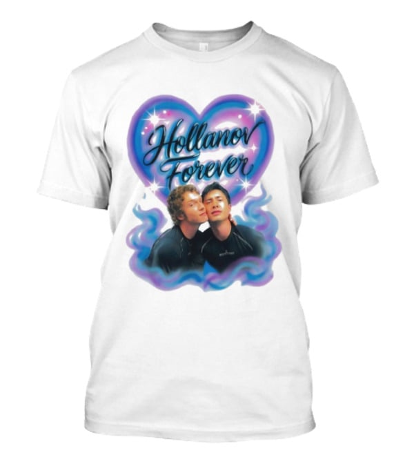 Hollanov Forever Airbrush Heart Blue Pink T-Shirt