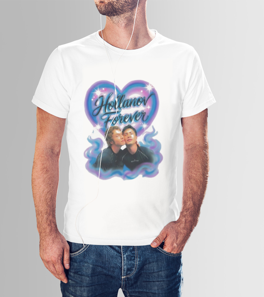 Hollanov Forever Airbrush Heart Blue Pink T-Shirt