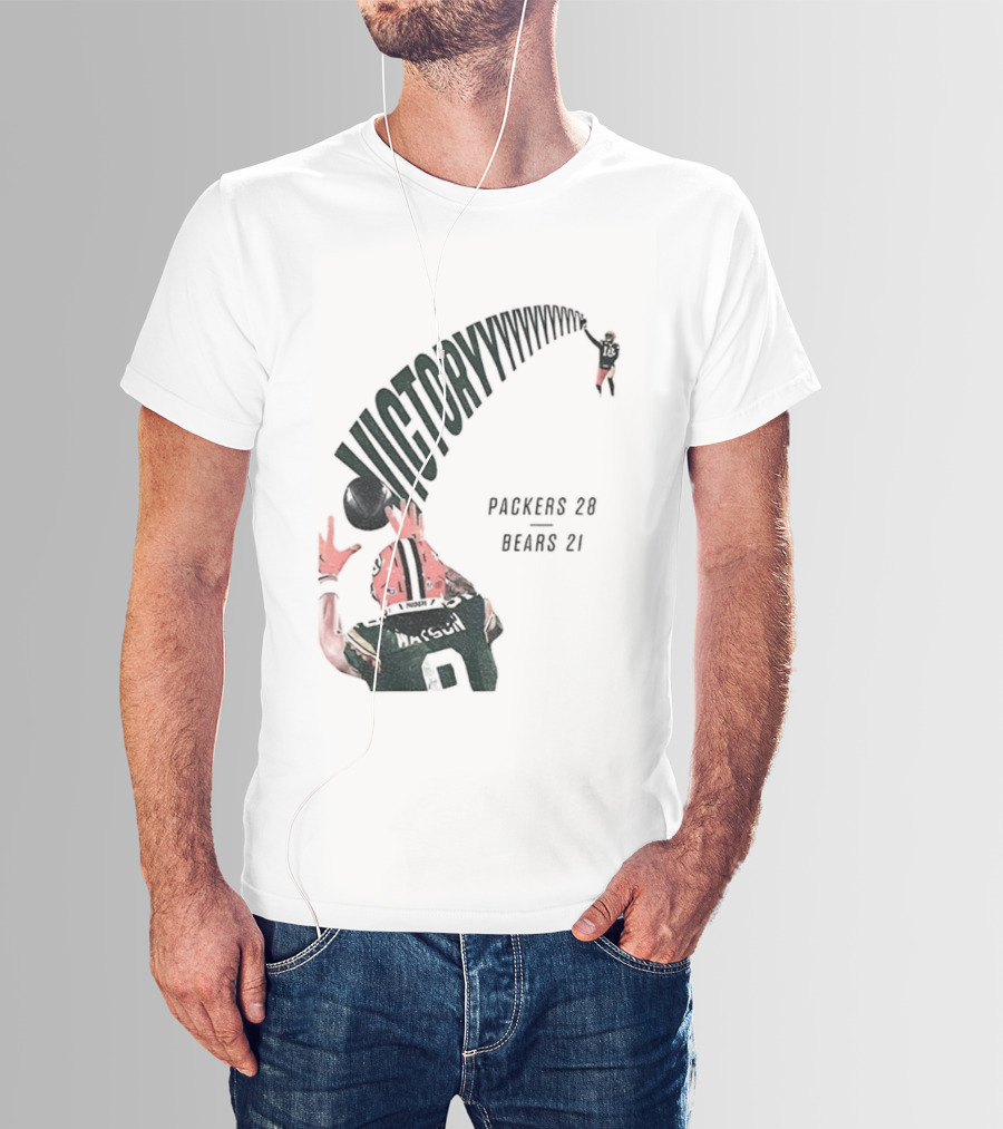 Green Bay Packers Victory 28 Bears 21 Football Win Over Chicago T-Shirt