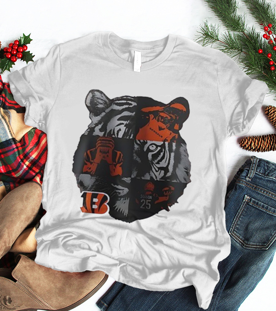 Cincinnati Bengals Season 25 Tiger B Emblem T-Shirt