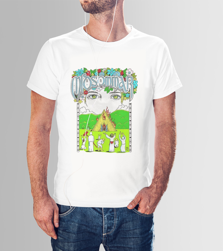 Midsommar Eyes Pyramid Fire Ceremony Illustration T-Shirt