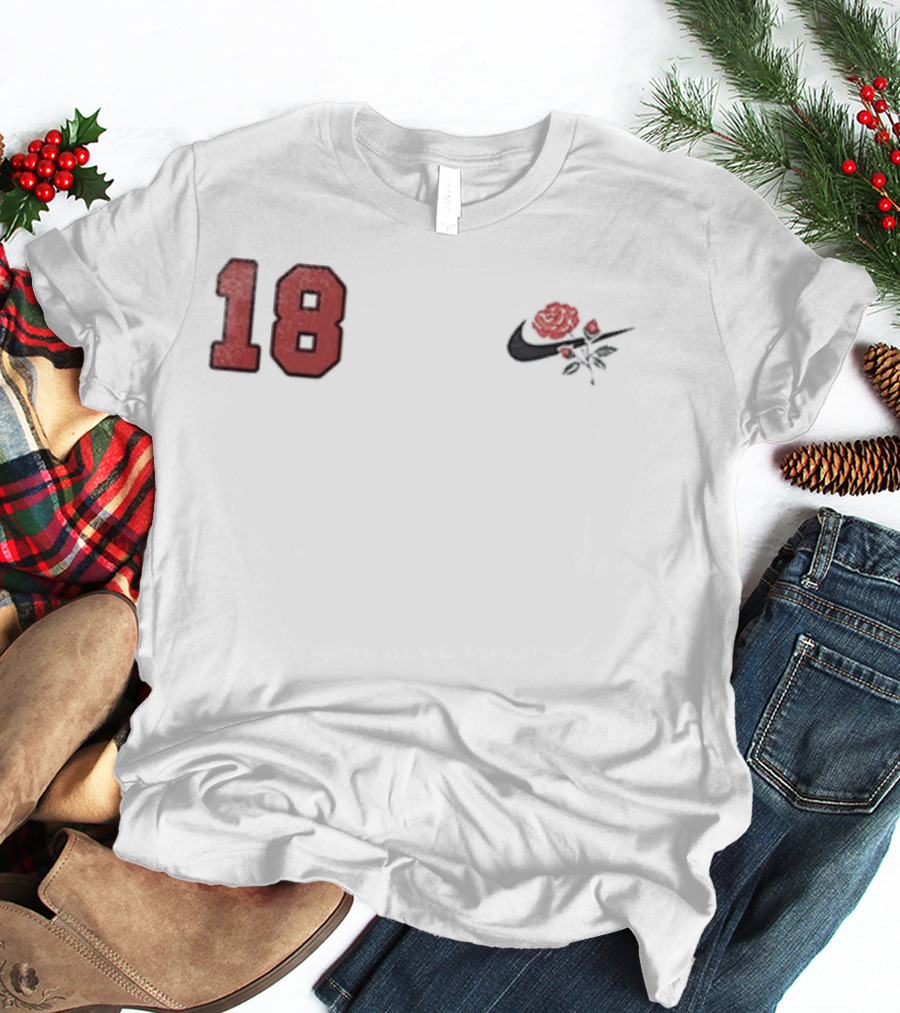 Ohio State Buckeyes 18 Rose Emblem Nike Swoosh T-Shirt