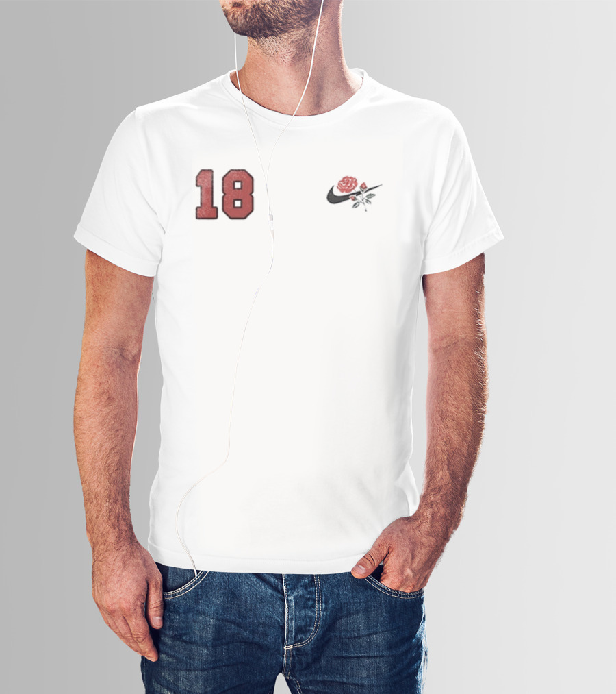 Ohio State Buckeyes 18 Rose Emblem Nike Swoosh T-Shirt