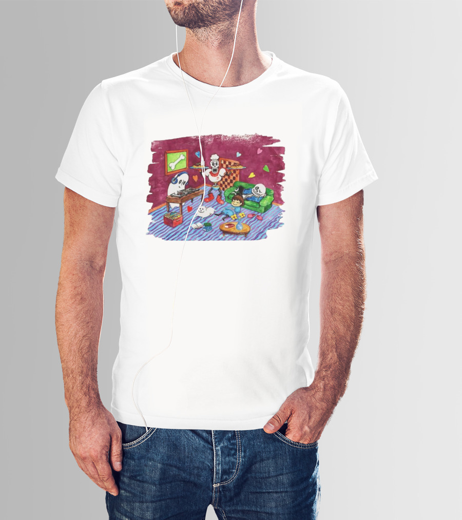 Undertale 10th Anniversary Commemorative Video Game Characters Chill Arrangement Scene T-Shirt