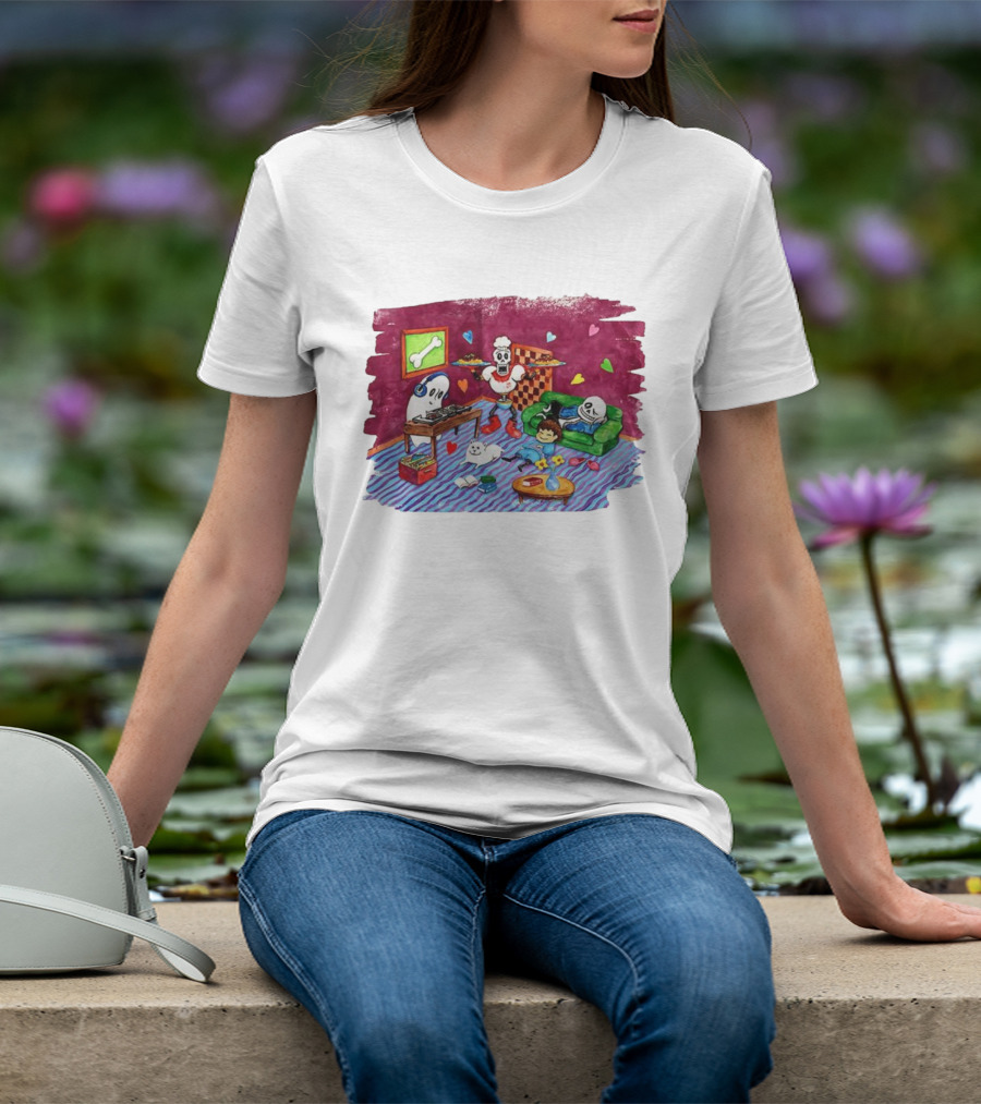 Undertale 10th Anniversary Commemorative Video Game Characters Chill Arrangement Scene T-Shirt