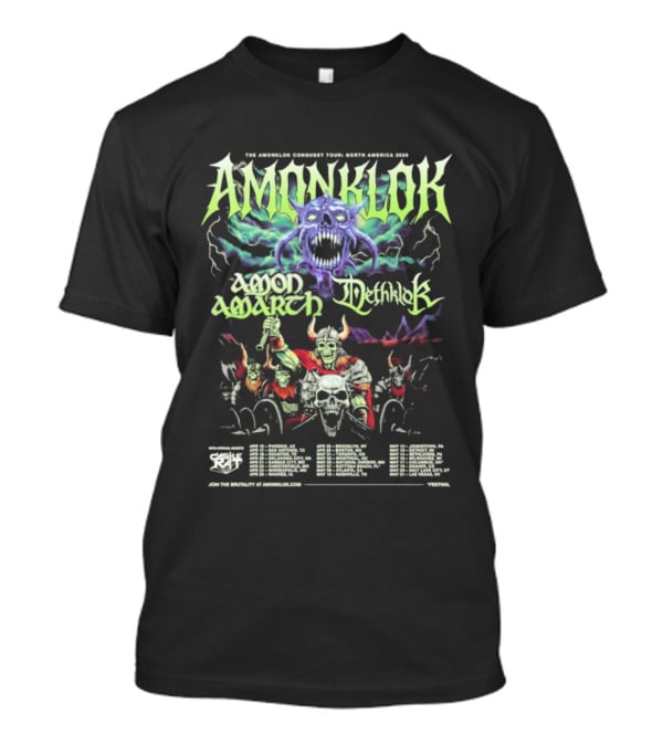 Amonklok Amon Amarth Dethklok Conquest Tour North America 2026 Dates T-Shirt