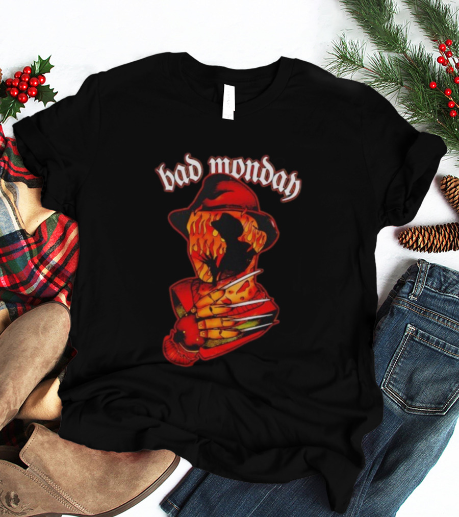 Bad Monday Apparel Flaming Glove Fedora Shadow T-Shirt
