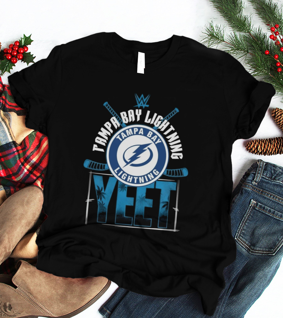 Tampa Bay Lightning YEET Edition Jey Uso WWE Hockey Crossover T-Shirt