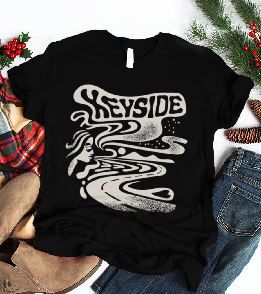 Keyside Psychedelic River Landscape Woman's Flowing Hair T-Shirt