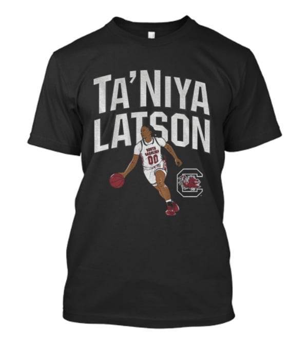 South Carolina Basketball Ta'Niya Latson 2025 Player Dribbling Gamecocks Icon T-Shirt