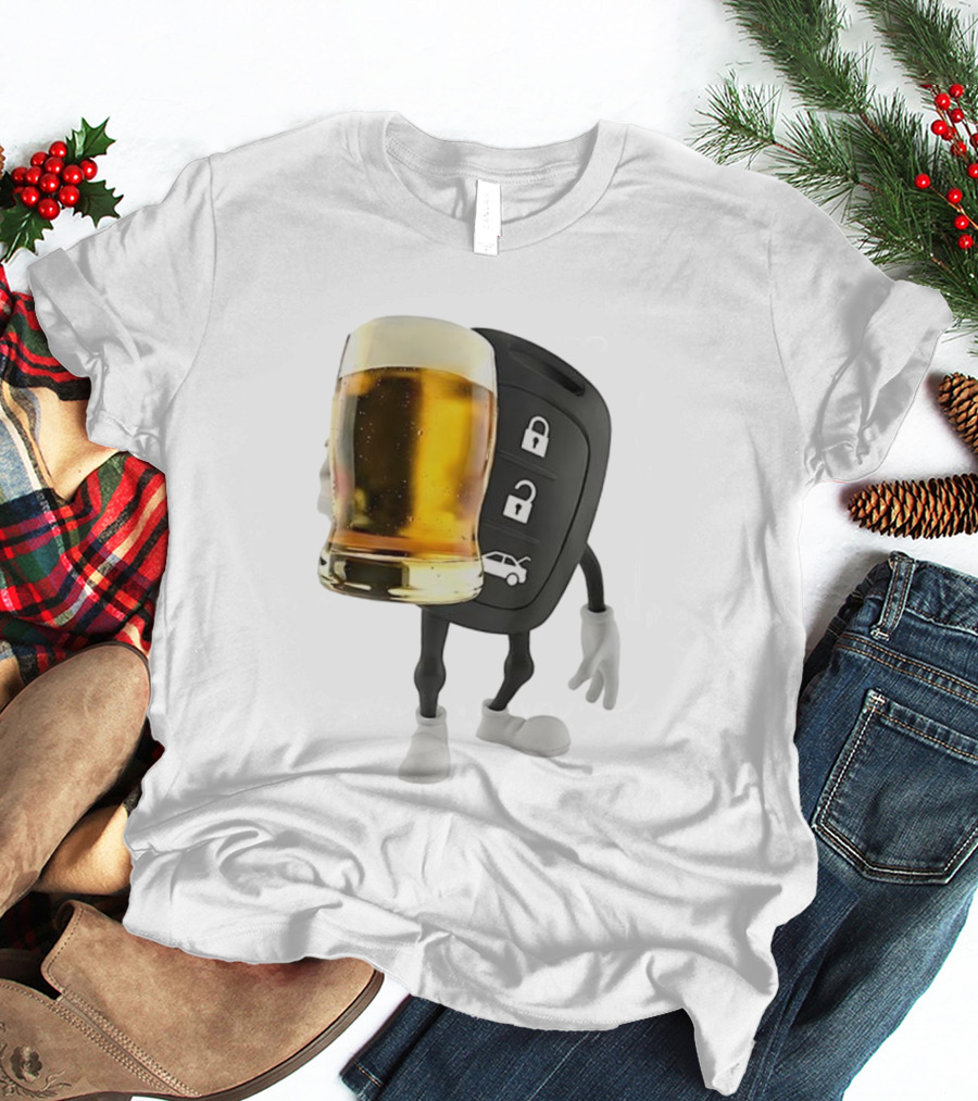 Beer Glass Car Key Locks T-Shirt