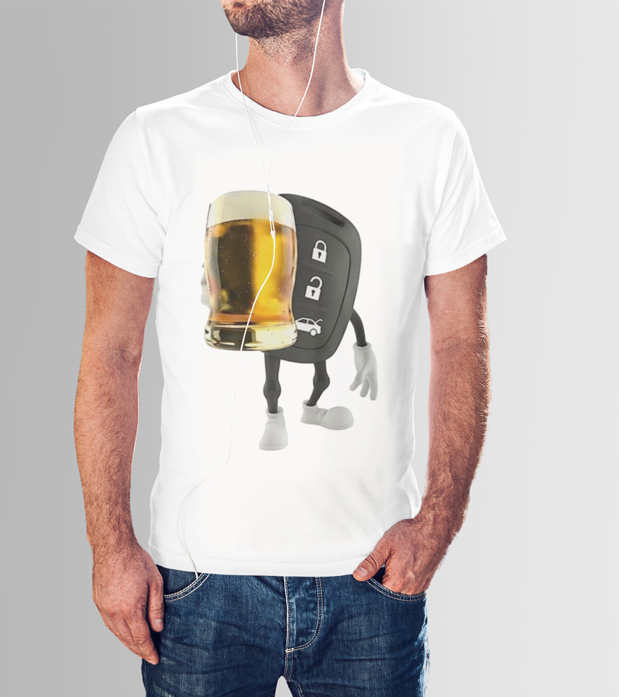Beer Glass Car Key Locks T-Shirt