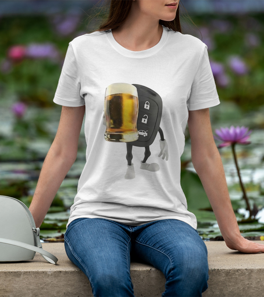Beer Glass Car Key Locks T-Shirt
