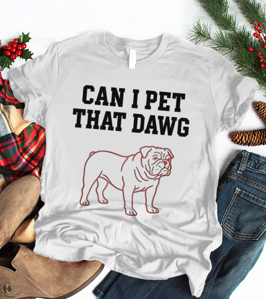 Georgia Bulldog Can I Pet That Dawg Sketch T-Shirt