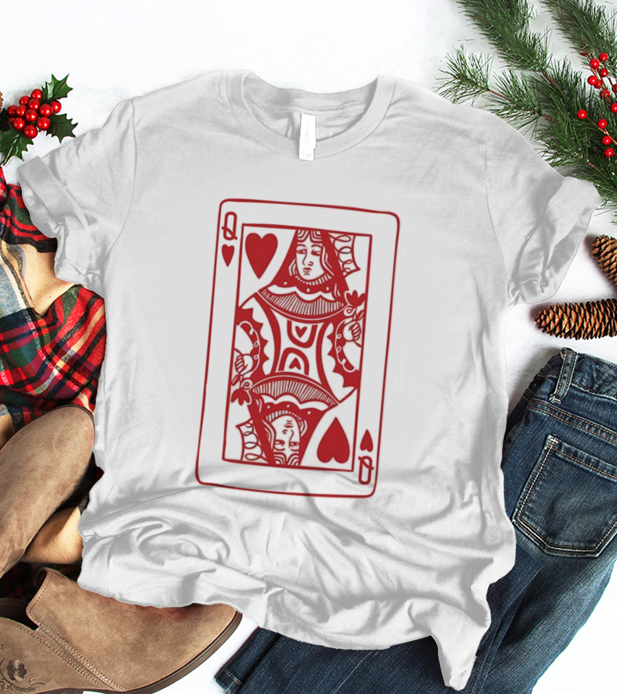 Queen Of Hearts Card Playing Poker Symbol T-Shirt